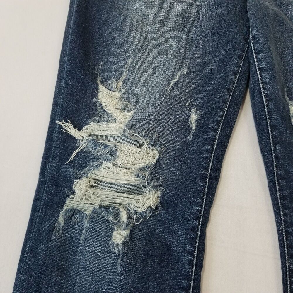 Judy Blue Women's Straight Leg Jeans - Distressed Blue - Picture 7 of 12